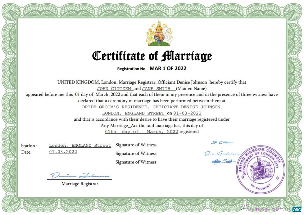 Download United Kingdom marriage certificate Word and PDF template Photoshop template